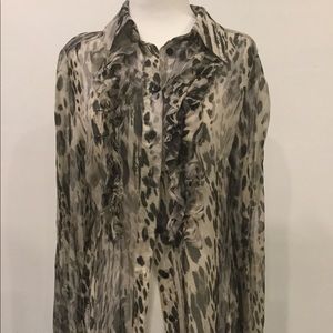 IRIS silk leopard print blouse